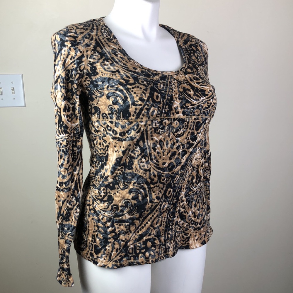 Vintage Liz Claiborne Long Sleeve Thermal Abstract Print